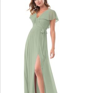 Bridesmaid Dress - Azazie Jael in Dusty Sage Stretch Chiffon, A14